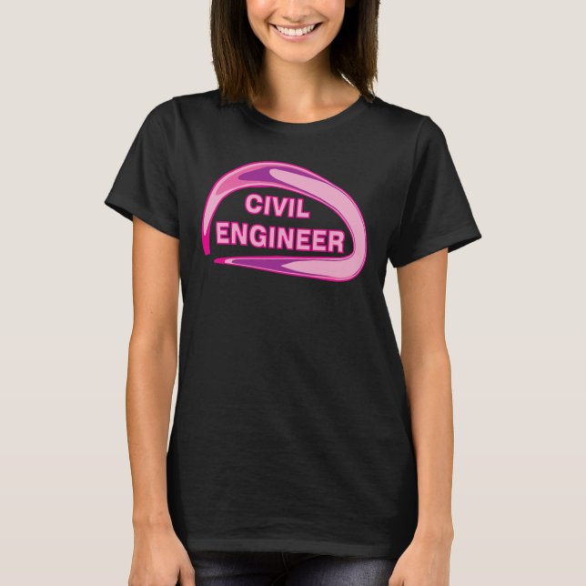 Pink Civil Engineer T-Shirt (Front)