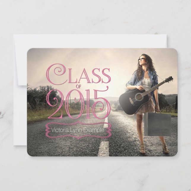 Pink Class of 2015 Graduation Announcements (Front)