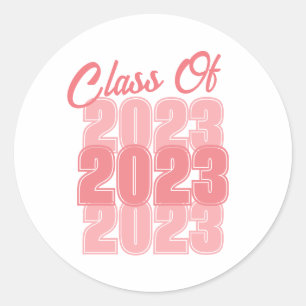 Pink Class of Graduation Classic Round Sticker