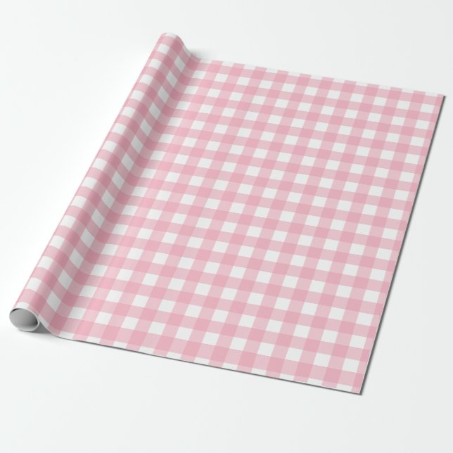 Pink Classic Buffalo Plaid Pattern Coaster Wrapping Paper (Unrolled)