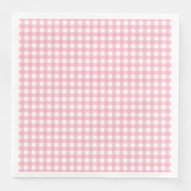 Pink Classic Buffalo Plaid Pattern Napkins (Front)