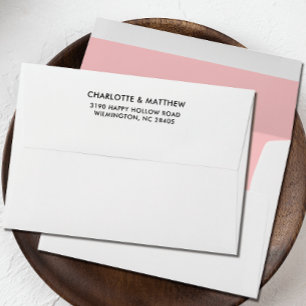 PINK CLASSIC Elegant return address family name Envelope