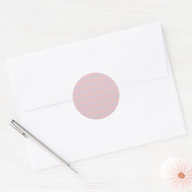 pink classic round sticker (Envelope)