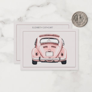 Pink Classic Vintage Buggy Bug Car Personalised Card