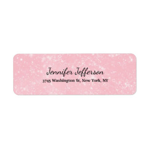 Pink Classical Handwriting Script Creative Plain Return Address Label