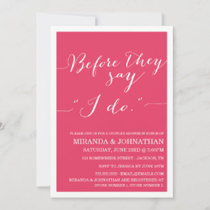 Pink Classy Couple's Shower Invitations