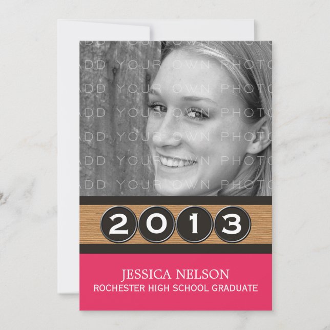 Pink Classy Keys Graduation Invitation (Front)
