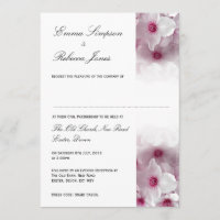 Pink Clematis - Civil Partnership Invitation