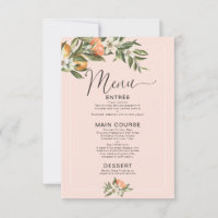 Pink Clementine Little Cutie Baby Shower Menu