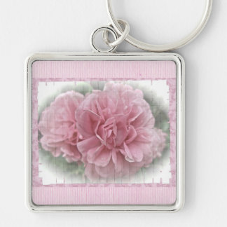 Pink Climbing Rose Blossoms Key Ring