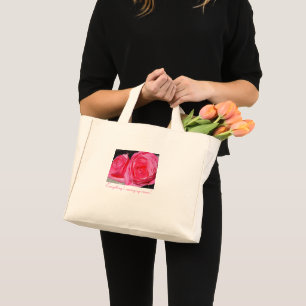 Pink Climbing Roses Mini Tote Bag