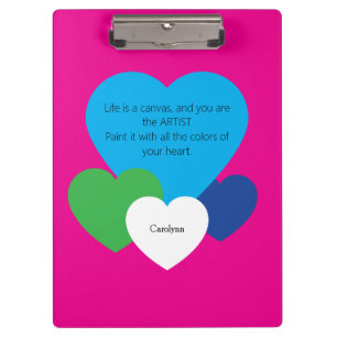 Pink Clipboard w/ Hearts