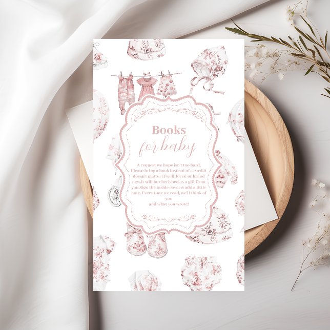 Pink Clothes Toile De Jouy  Books for Baby Enclosure Card (Creator Uploaded)