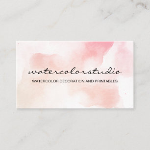 Pink Cloud Art Painting Abstract Brush Watercolor Business Card