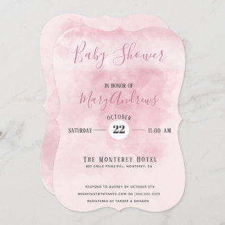 Pink Cloud Baby Shower Invitation