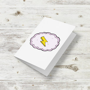Pink Cloud Lightning Card
