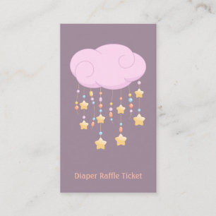 Pink Cloud Mobile Baby Shower Diaper Raffle Ticket Enclosure Card