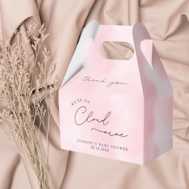 Pink Cloud Nine Baby Shower  Favour Box (Creator Uploaded)