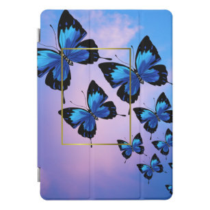 Pink Clouds and Blue Butterflies iPad Case