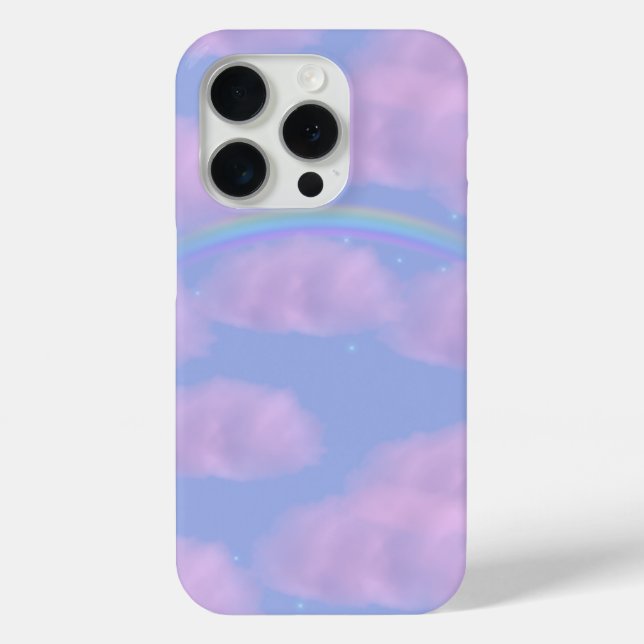 Pink Clouds and Rainbow Mobile Phone Case (Back)