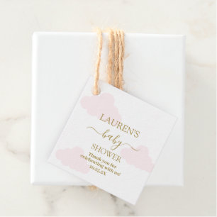 Pink Clouds Baby Shower Girl Favour Tags