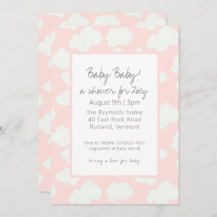 Pink Clouds Baby Shower Invitation
