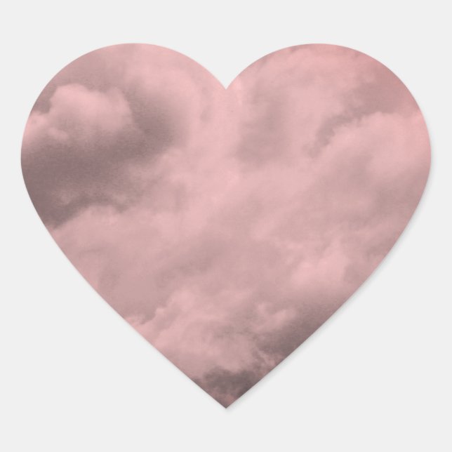 PINK CLOUDS HEART STICKER (Front)