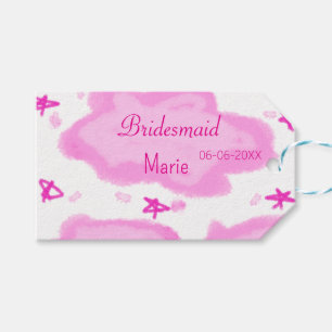 pink clouds pastel stars bridesmaid girly modern gift tags