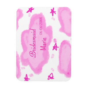 pink clouds pastel stars bridesmaid girly modern magnet