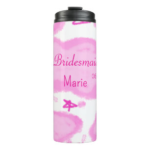 pink clouds pastel stars bridesmaid girly modern thermal tumbler
