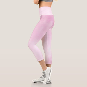 Pink clouds pattern capri leggings