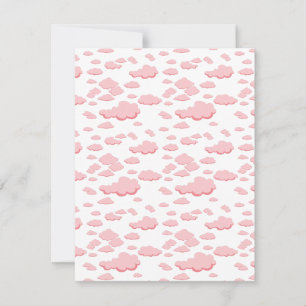 Pink clouds pattern holiday card