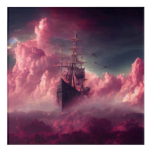 Pink Clouds Pirate Ship