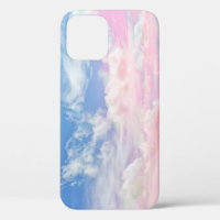 Pink Clouds Watercolor: Gradient Sky.