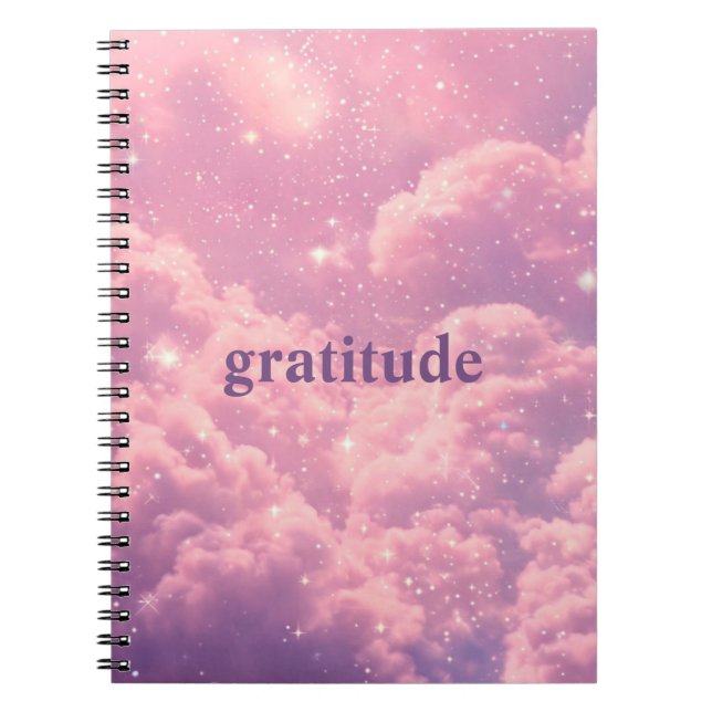 Pink Cloudy Aesthetic Gratitude Journal  (Front)