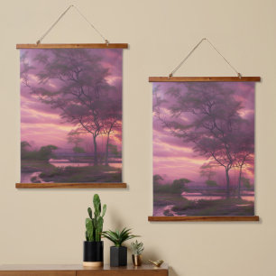 Pink Cloudy Sky Hanging Tapestry