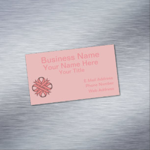 Pink Clover Ribbon by Kenneth Yoncich Magnetic Business Card