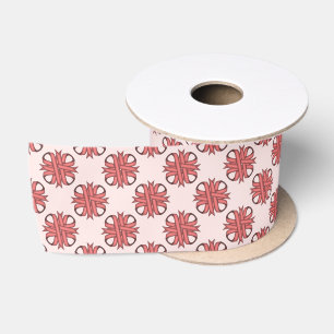 Pink Clover Ribbon by Kenneth Yoncich Satin Ribbon