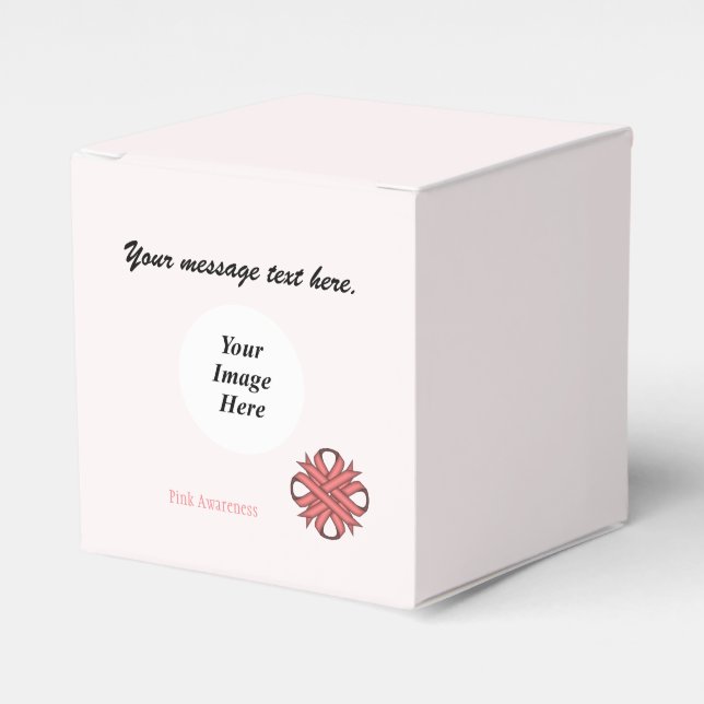 Pink Clover Ribbon Template by Kenneth Yoncich Favour Box (Front Side)