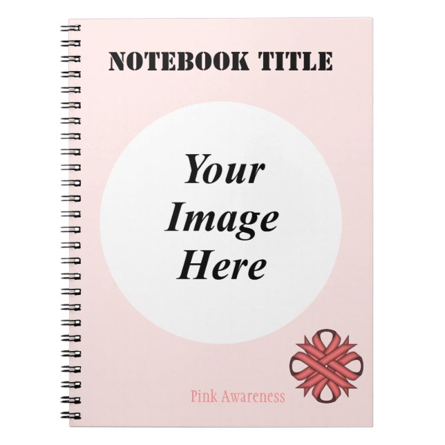 Pink Clover Ribbon Template by Kenneth Yoncich Notebook (Front)