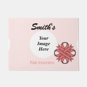 Pink Clover Ribbon Template Doormat