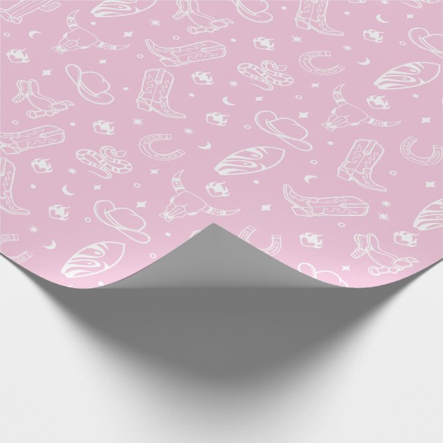 Pink Coastal Cowgirl Gift Wrapping Paper (Corner)