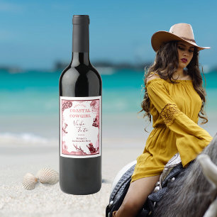pink coastal cowgirl  wine label