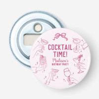 Pink Cocktail Party Birthday Bar Favours