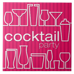 Pink cocktail party ceramic tile