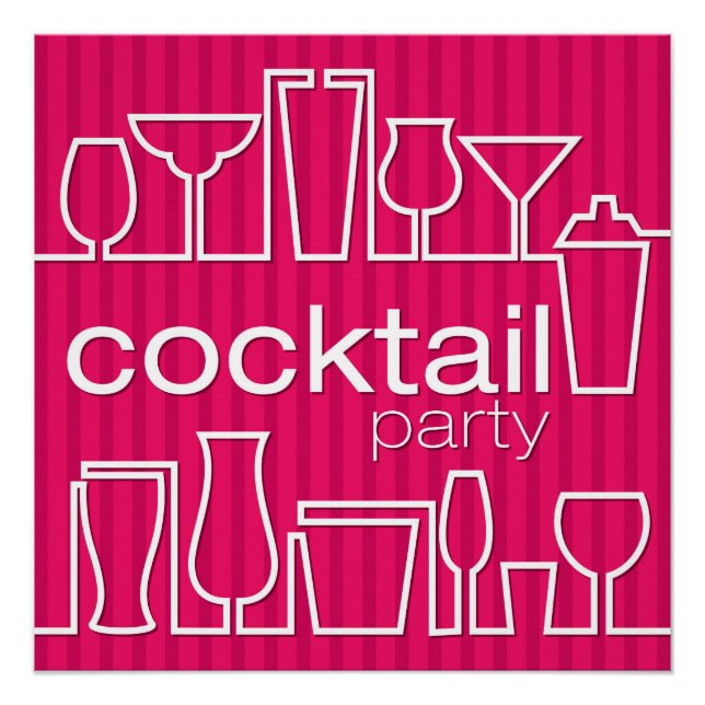 Pink cocktail party poster (Front)