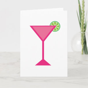 Pink Cocktail With Lime Card