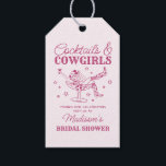 Pink Cocktails and Cowgirls Bridal Shower Favour Gift Tags<br><div class="desc">Get ready to celebrate your bride to be in true Nashville style with this Cocktails and Cowgirls Collection! Featuring a chic cowgirl lounging in a cocktail glass and playful pink accents, it’s giving Nashville Girls Night vibes. Grab your boots and your besties because this is going to be a party...</div>