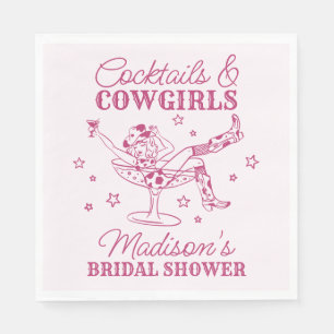 Pink Cocktails and Cowgirls Rodeo Bridal Shower Napkin