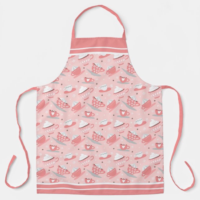 Pink Coffee Latte Cocoa Apron (Front)